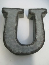 Galvanized Metal Letter U 6" Rustic Country Industrial Farmhouse 3D