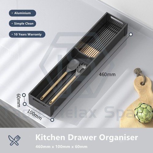 Kitchen Cabinet Drawer Cutlery Tray Utensil Organiser Insert Divider Storage - Picture 16 of 22