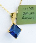 GENUINE 1.06 Cts BLUE SAPPHIRE PENDANT 14K YELLOW GOLD - Free Appraisal  - NWT — photo 1