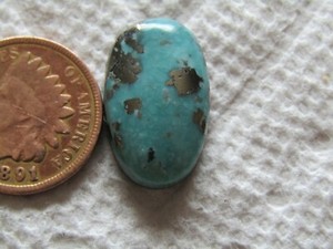 Campitos Turquoise Cabochon 11 carat Iron Pyrite Blue cab