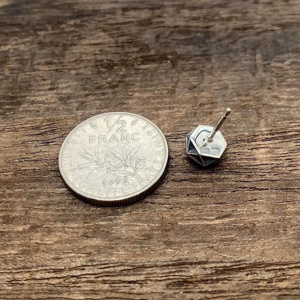 Pendientes granate para hombre, pendientes de motociclista para hombre, joyería mecánica, plata de ley, PE39 Foto 4 de 4