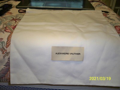 Alexandre Vauthier  Dust Bag  White with black/tan logo 13 x14 