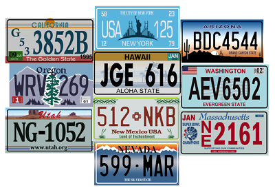 Nummernschilde USA road sign Set of 10 US License Plates replica made in metal