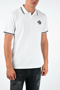 Tiger Embroidery White Polo Shirt Tee 
