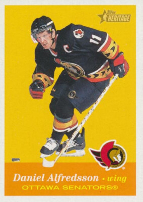 2001-02 Topps Heritage #63 DANIEL ALFREDSSON - Ottawa Senators