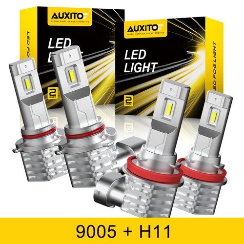 AUXITO H11 9005 LED Headlight Super Bright Bulbs Kit 6500K White High/Low Beam