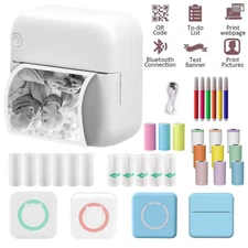 Mini Pocket Thermal Printer Bluetooth Phone Photo Label Printing Paper Roll Gift
