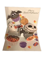 Halloween Pop Up Card Skeleton Spider Cat Pumpkin Bat Ghost Cupcake Spooky Cute