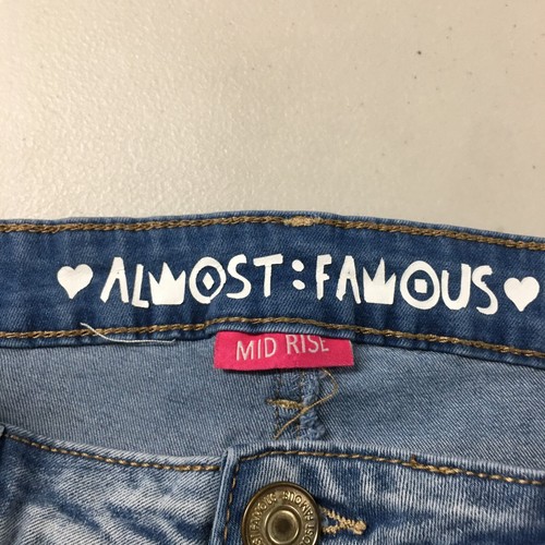 Almost Famous Bootcut Jeans Youth 5 Blue Light Wash Denim Mid Rise Distressed - Picture 13 of 15