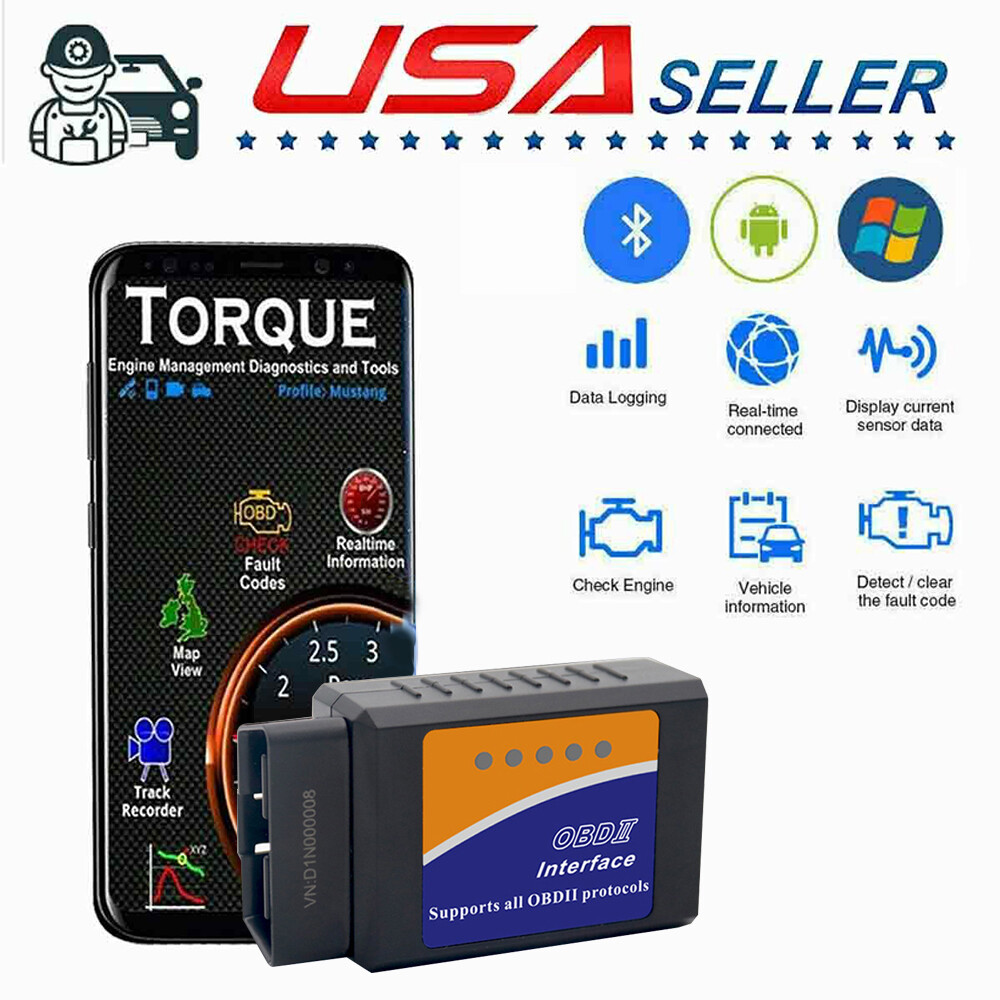 Bluetooth OBD2 OBDII Car Diagnostic Scanner Auto Fault Code Reader Tool ELM327-image