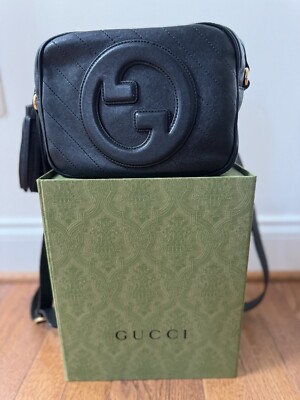 Gucci Blondie Mini Leather Crossbody Bag for Women - Black | eBay