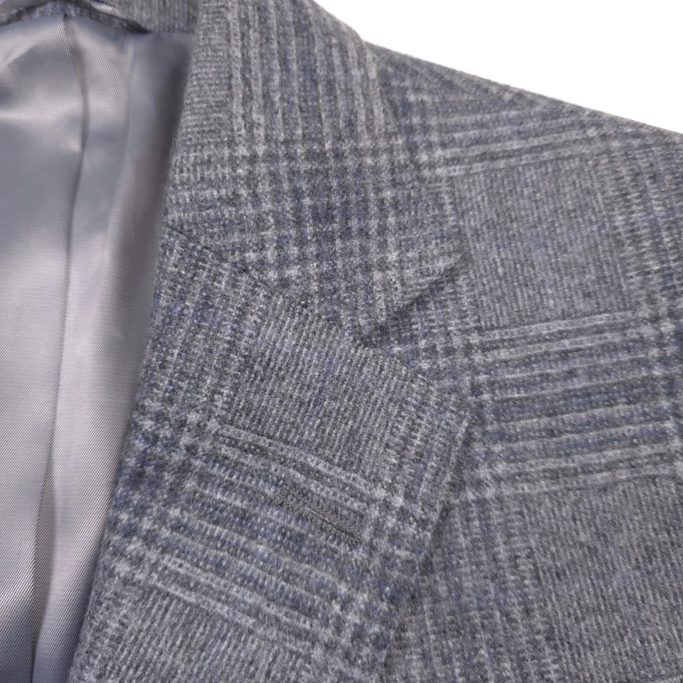 $548 Bloomingdales Gris Ventana Lana Abrigo Deportivo Blazer Chaqueta Para Hombres Talla 42R Foto 4 de 4