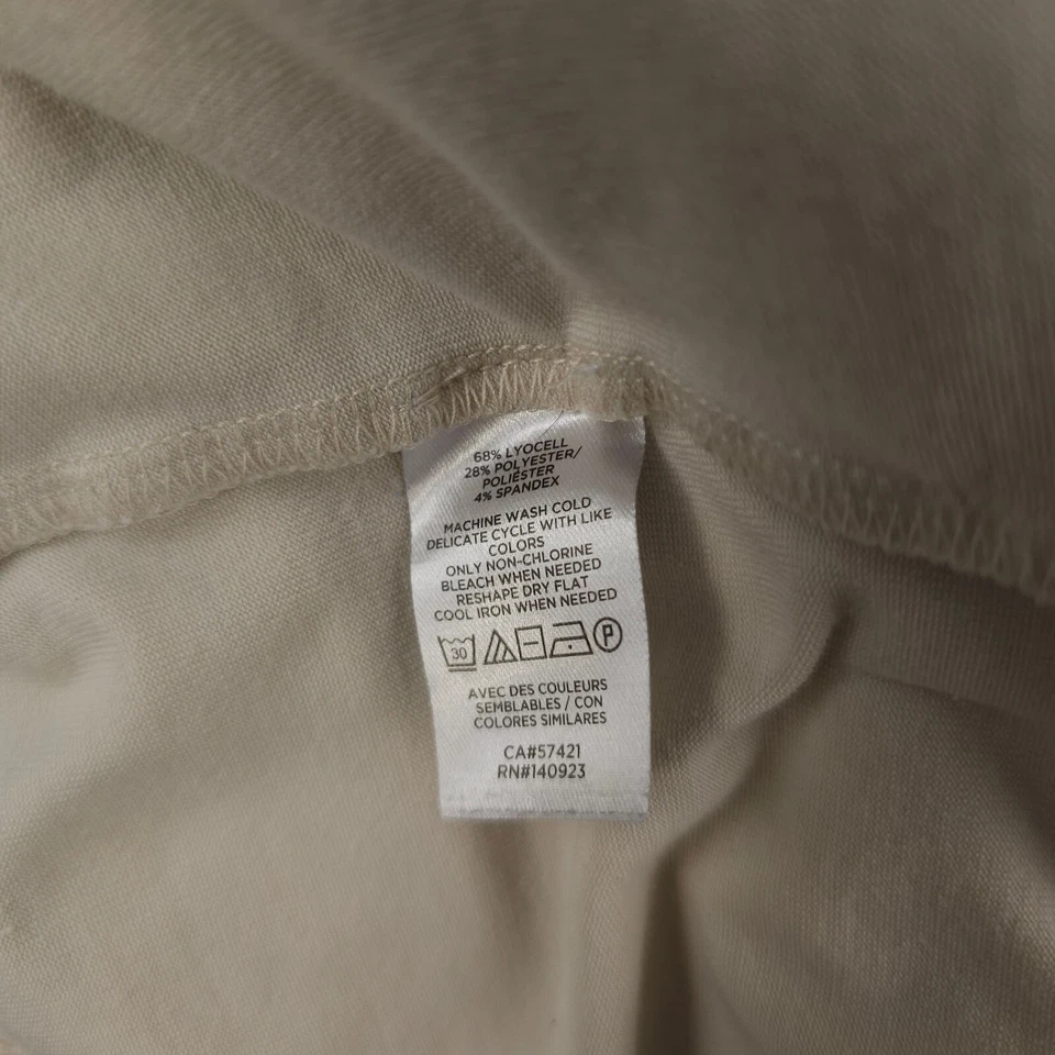 Camisa para dormir Ann Taylor LOFT para mujer M beige de gran tamaño cuello redondo bolsillo salón Foto 4 de 4