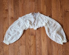 Vintage Lace Puffy Sleeves  Yoke cut from 1950's Radcliffe Bridal Robe Peignoir