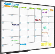 Dry Erase Calendar Whiteboard 48 X 36 Inch - Magnetic White Board Calendar Month