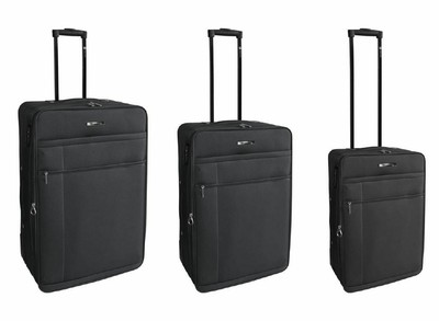 Roncato Ciak Set 3 Trolley Valigia PAPRIKA 2R Large Media e Piccola Tessuto  Nero | eBay