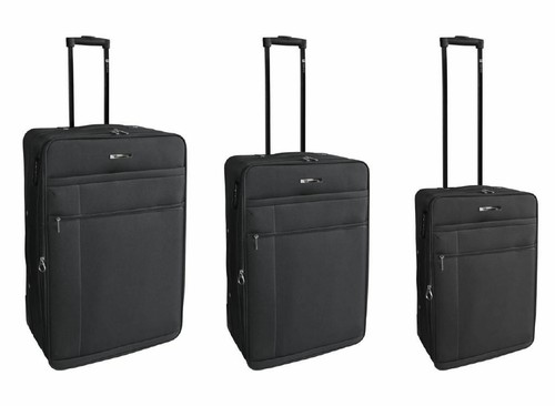 Roncato Ciak Set 3 Trolley Valigia PAPRIKA 2R Large Media e Piccola Tessuto  Nero | eBay