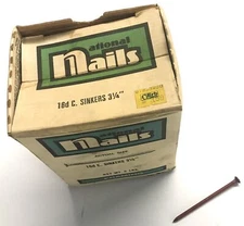 National Nails 16d C. Sinkers 3-1/4 Framing Nails (268) NOS