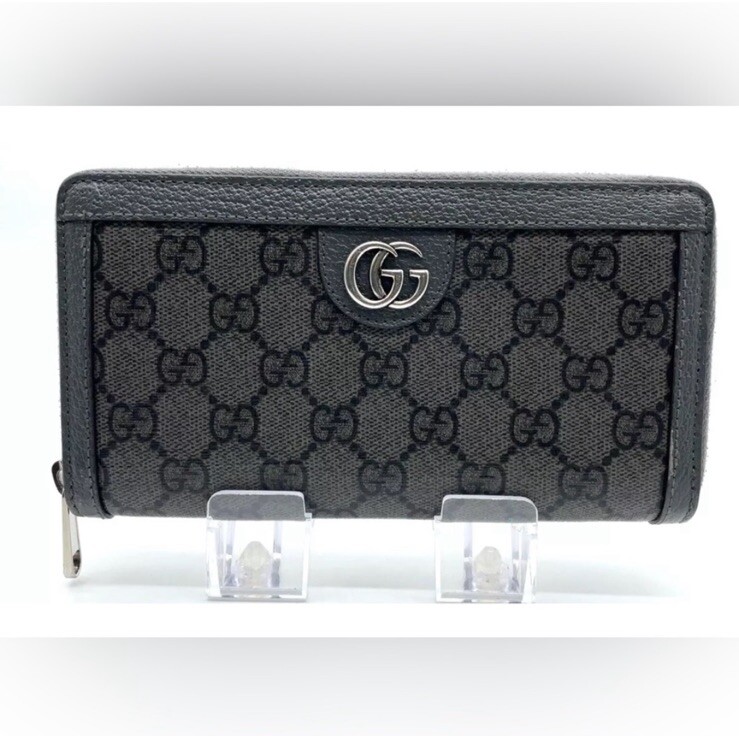 GUCCI Ophidia GGスプリーム 長財布 GUCCI Ophidia GG Supreme Zip Around Wallet Black Grey | eBay