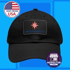 Jeanneau Yachts Sailboat Black Dad Hat with Leather Patch