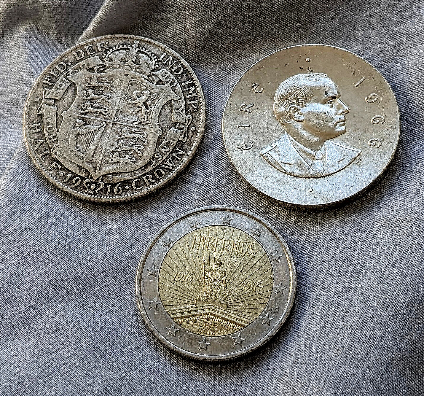 3 Coins Ireland Easter Uprising Silver 1916 Half Crown 1966 Deich Scilling 2016 photo 3 Coins Ireland Easter Uprising Silver 1916 Half Crown 1966 Deich Scilling 2016 photo