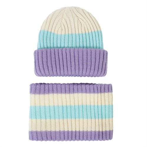 Kids Winter Knitted Hat Scarf Warm Beanie Cap Hat Boys Girls Scarf Neck Warmer - Picture 17 of 19