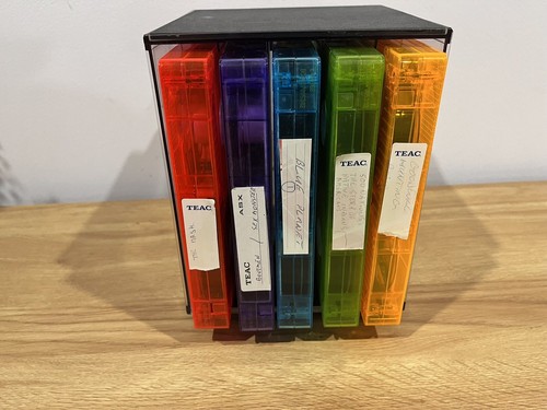 Vintage Retro 10 X TEAC MXC Series Coloured VHS Tapes In Carousel Holder - Picture 4 of 8