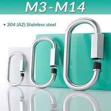 Carabiner Quick link Strap Connector Steel Chain Repair Shackle D Shape M3 - M14