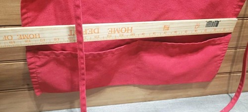 Vtg Deering Ice Cream Red Service Apron White Logo 2 Front Pockets Pre-owned - Picture 9 of 12