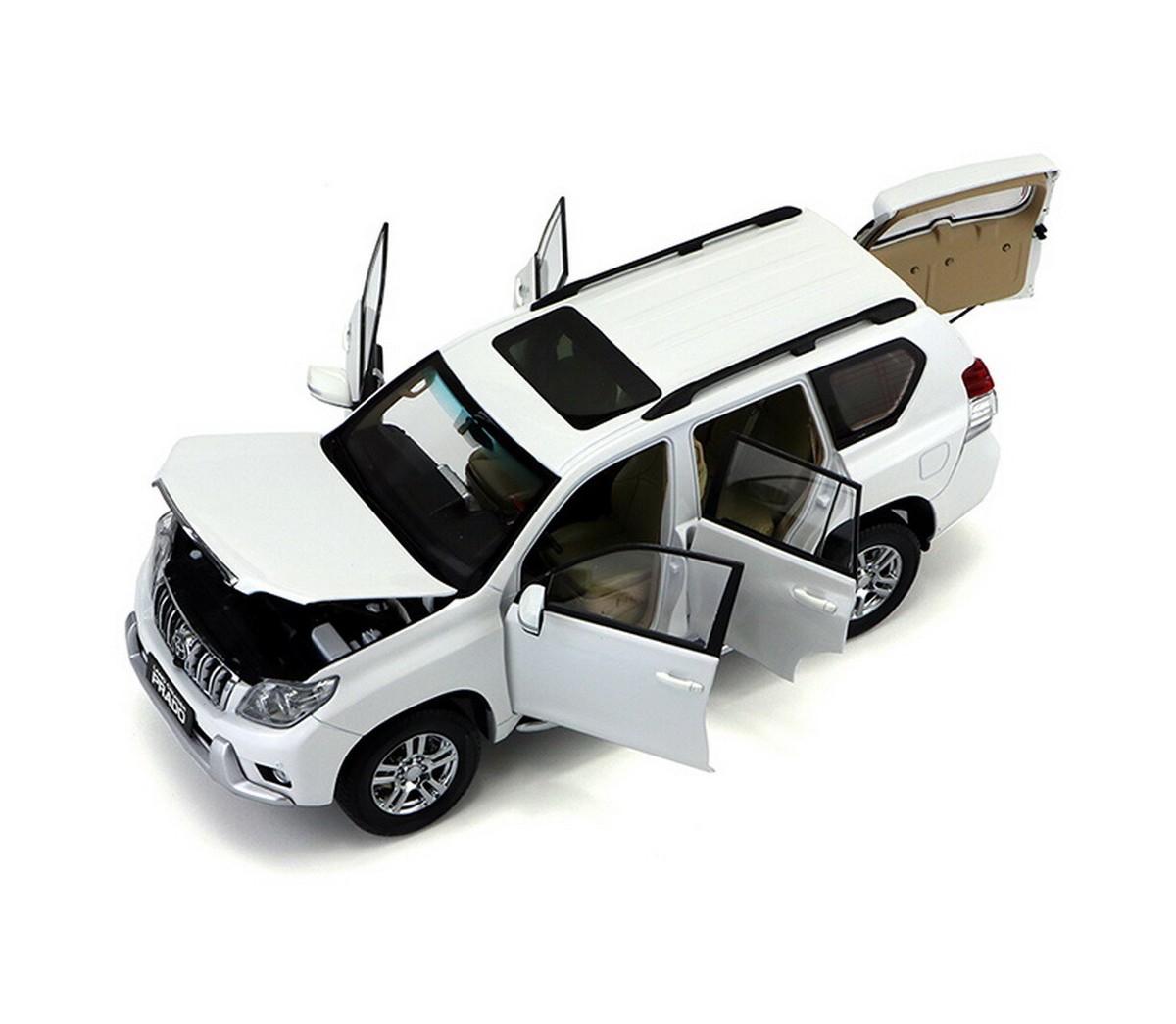 1/18 Scale Toyota Land Cruiser Prado White Without Decal Diecast