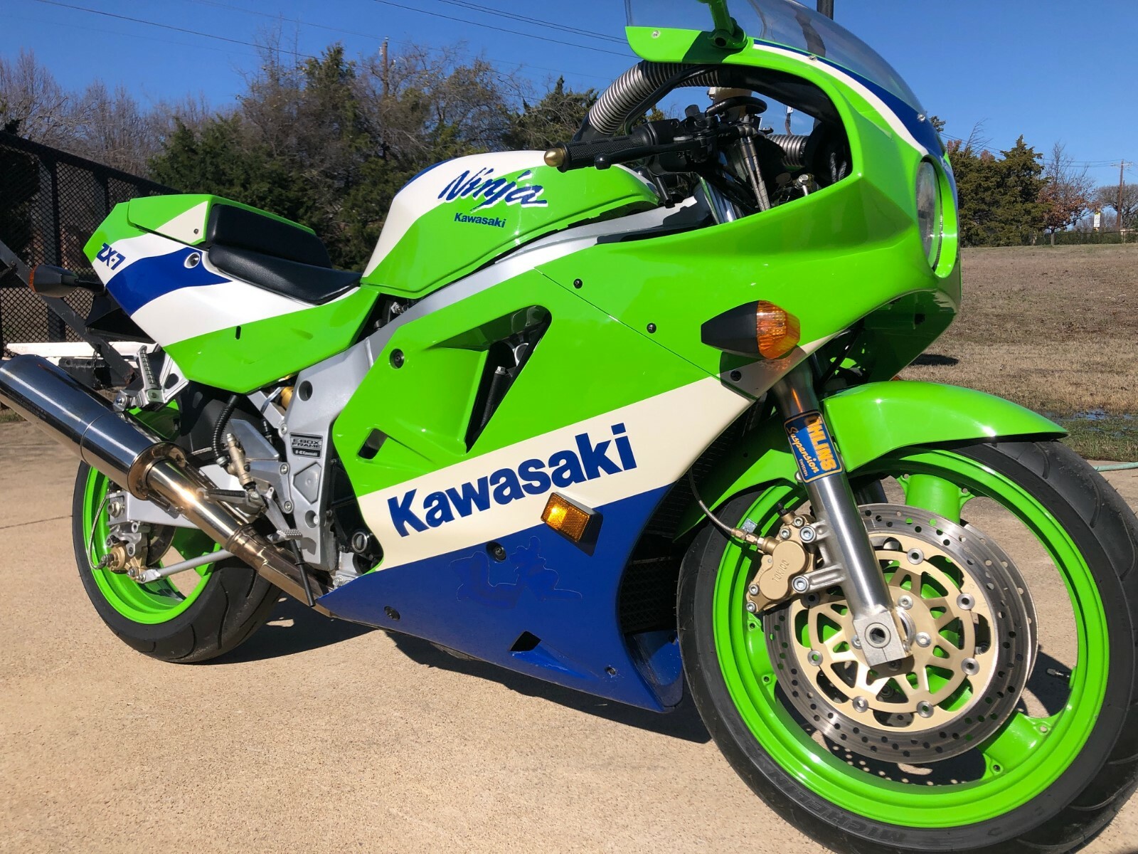 1990 Kawasaki NINJA ZX7 ZX750 H2 1990 KAWASKI NINJA ZX7 H2 ZX750 ORIGINAL SURVIVOR LOW MILE GREEN WHITE BLUE