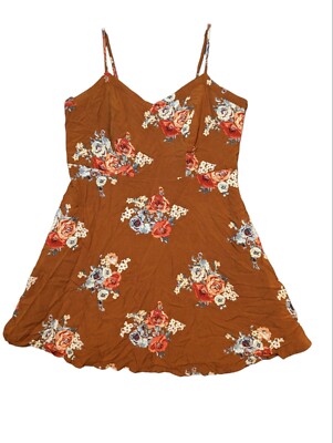 Forever 21 Orange Floral Dress Forever 21 Burnt Orange Floral Cami