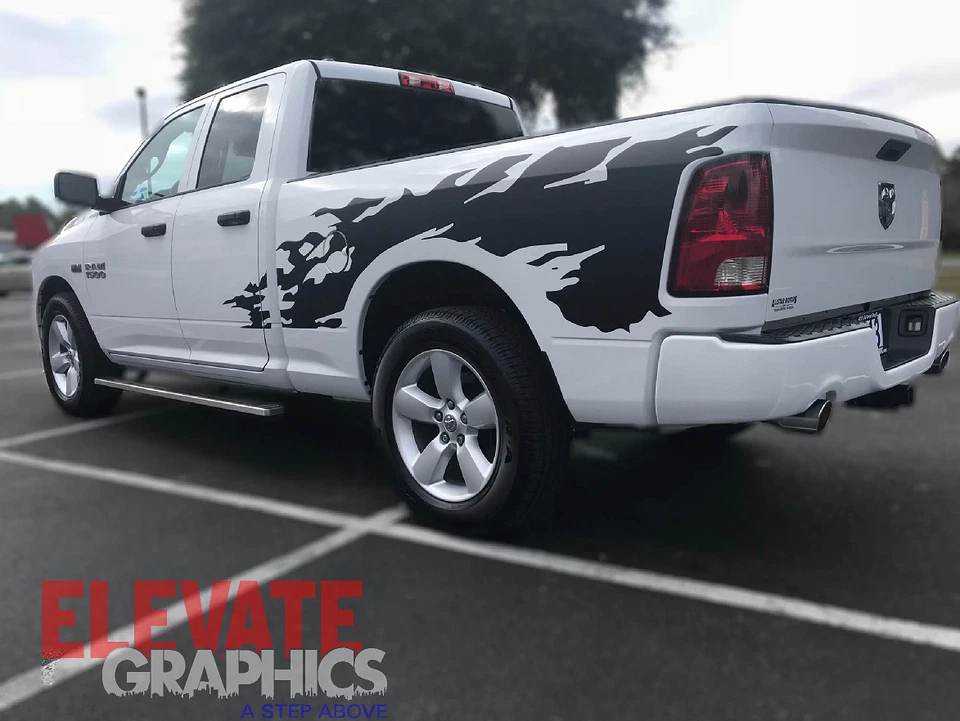 Calcomanías de vinilo adhesivas para Dodge Ram 1500 gráficos rayas laterales 2009-2018 Foto 4 de 4