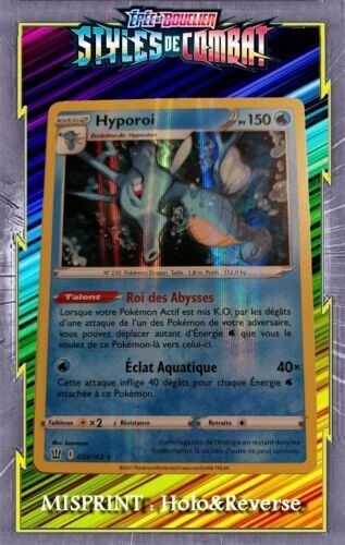 Cartes misprint pokémon JCC à l'unité de jeux de cartes à collectionner
