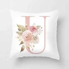 Alphabet U Decorative Throw Pillow Covers English Letters 12 12 inch Letter U