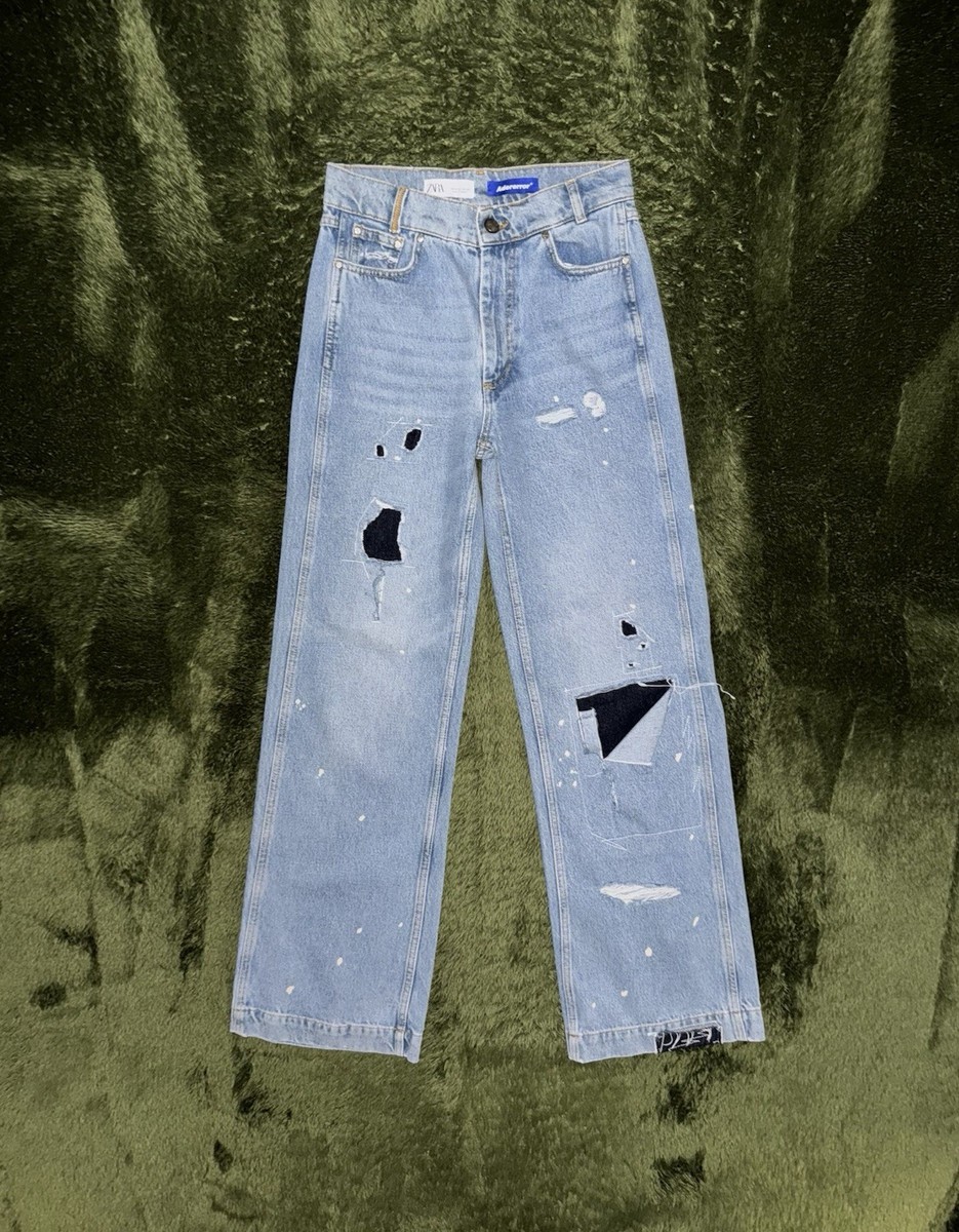 EU34] ZARA X ADER ERROR Patchwork Jeans Blue Indigo | eBay