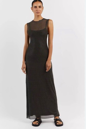DISSH HUDSON BLACK SLEEVELESS MAXI DRESS SIZE M