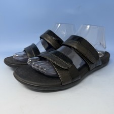 Vionic Shore Double Strap Slide Sandals Sz 8 M Black Womens Orthotic