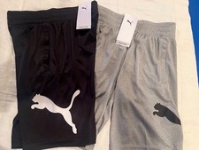 NWT 2 Pairs Of Puma Forever Faster, Boys Shorts- Gray And Black Size Small 8 