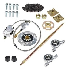 32 in/815mm Go Kart Rear Axle Assembly Kit with Shaft Hub Chain Brake