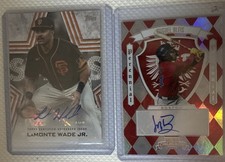 Baseball Card 2card Autographed Lot - Miguel B Leis & Laminate Wade Jr. Cards