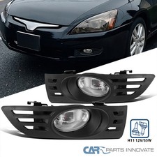 Fits 2003-2005 Honda Accord 2Dr Coupe Clear Fog Lights Driving Lamps Pair Switch