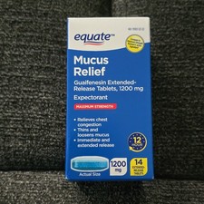 EQUATE MUCUS RELIEF GUAIFENESIN 1200MG EXTENDED RELEASE 14 TABLETS