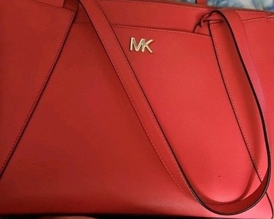 NWT MICHAEL Michael Kors Maddie Leather Tote Bag Rose Pink Medium Pockets