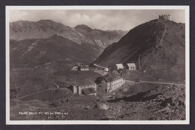 Vintage postcard Passo dello Stelvio 2780m alpine hotel view Italy