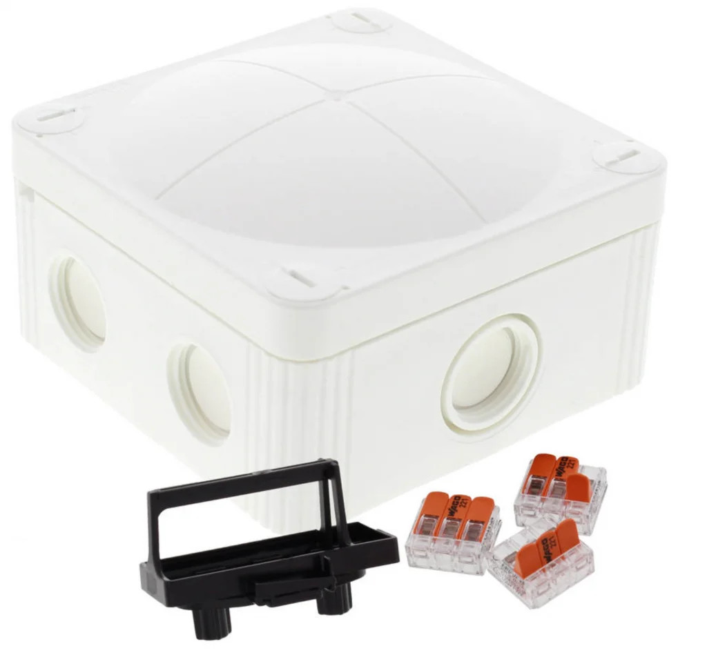 Wiska Combi Junction Box White 407 95x95x60mm 3 x Wago 221 10109675 WH 3-221-413
