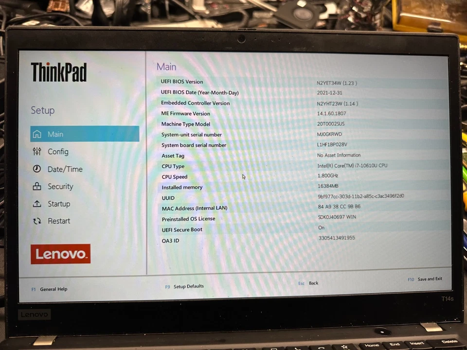 Lenovo Thinkpad T14s Gen 1 20T0, 20T1 14 pulgadas FHD pantalla LCD completa Foto 3 de 3