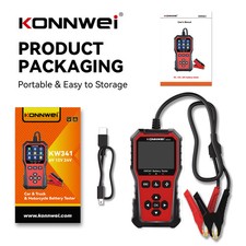 2026 KW341 Car Moto Truck Battery Tester 6V12V 24V Fault Data Printing Start Vo