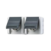 Jung Schuko-Steckdose 2-Fach 8220 Naw Steckdosen 8220NAW Schuko-Steckdose