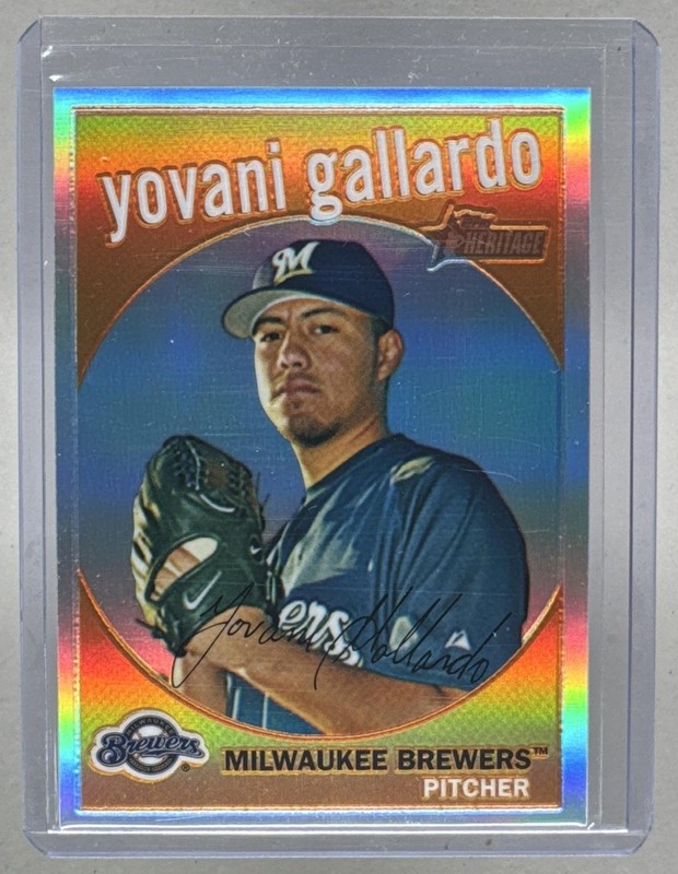 Yovani Gallardo 2008 Topps Chrome #C185 Refractor Heritage /559
